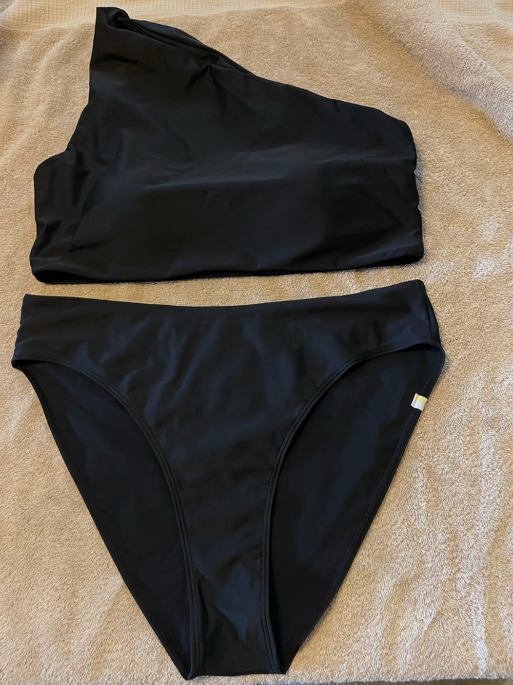 Summersalt Sidestroke One-Shoulder Black Women’s Bikini Set Size 12